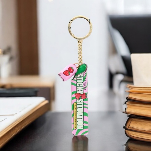 kate spade Accessories - Kate Spade smooth leather Treat Yourself Novelty Bubblegum Keychain / bag charm